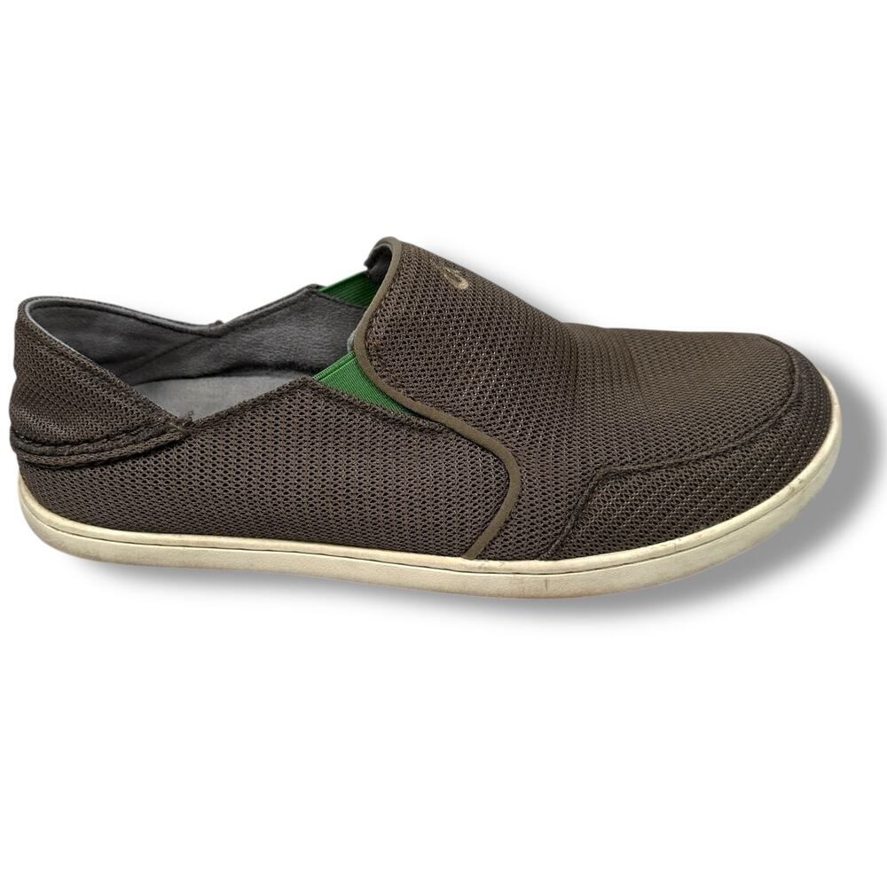 Olukai Nohea Mesh Shoes Men’s 9 Brown Round Toe Slip-On Sneakers 10188-13AP